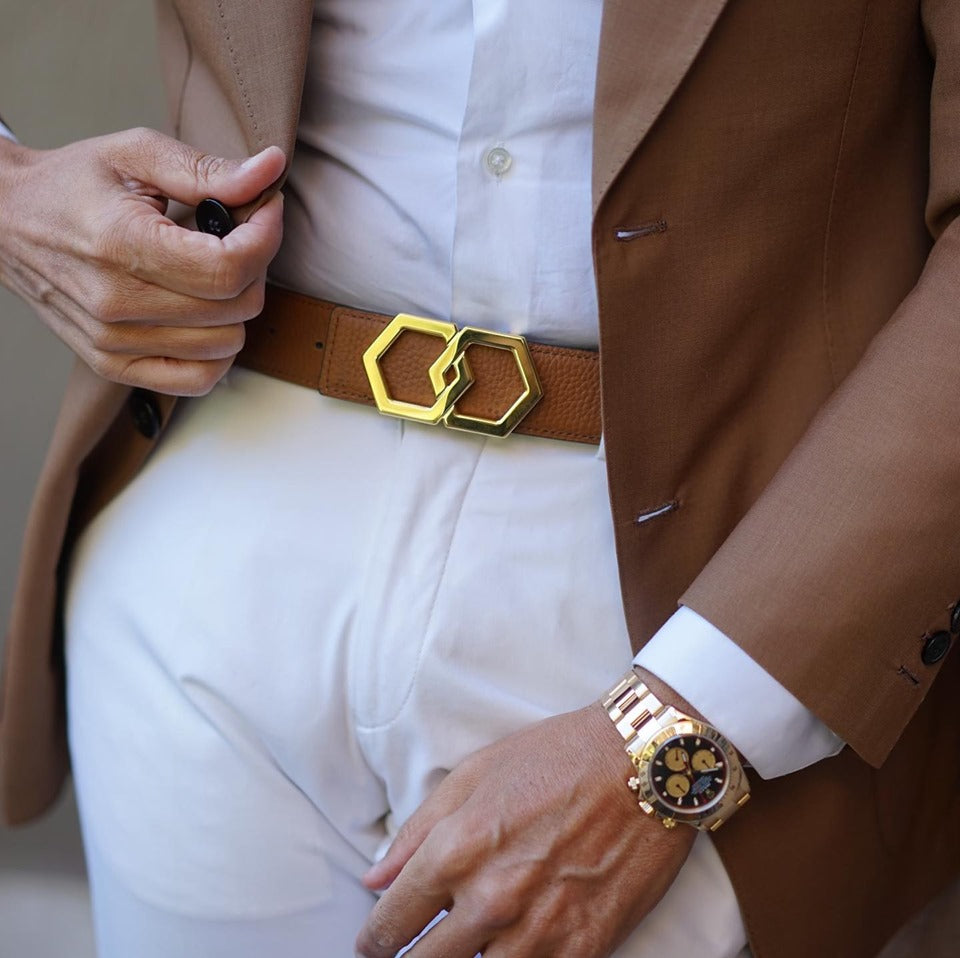 Men's Belt Black Leather with Silver Buckle| LP 680 METALE