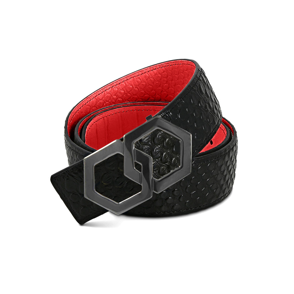 Men's Belt | Black Leather with Silver Buckle| LP 680 METALE | Hextie ...