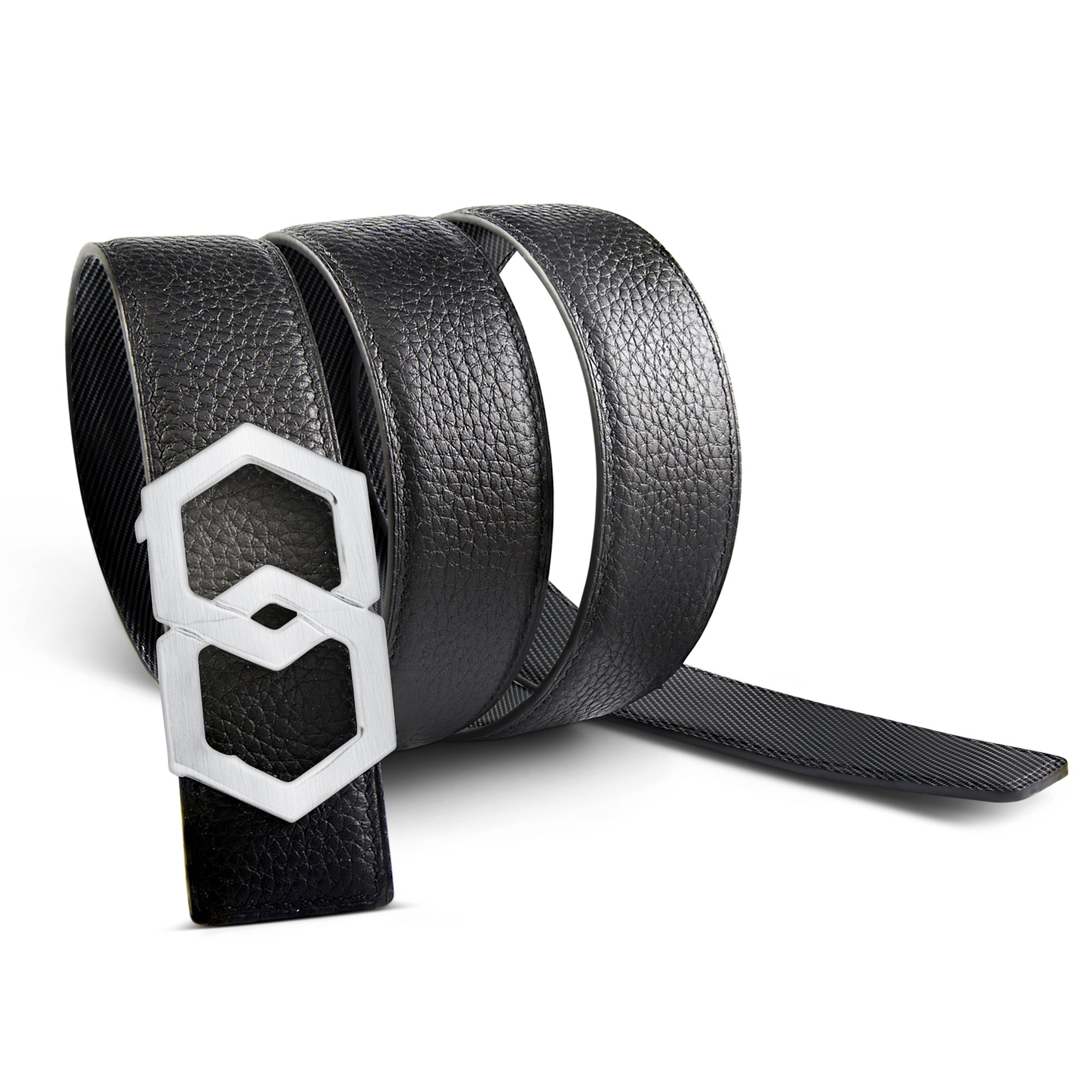 Metale Brossé Nero Carbon Reversible Belt