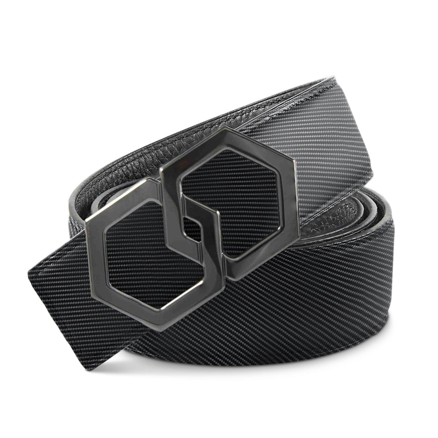 Black Metale Nero Carbon Reversible Belt