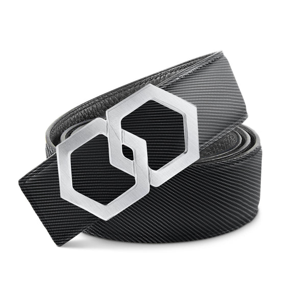 Metale Brossé Nero Carbon Reversible Belt