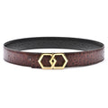 Canary Ostrich Black Brown Belt Reversible