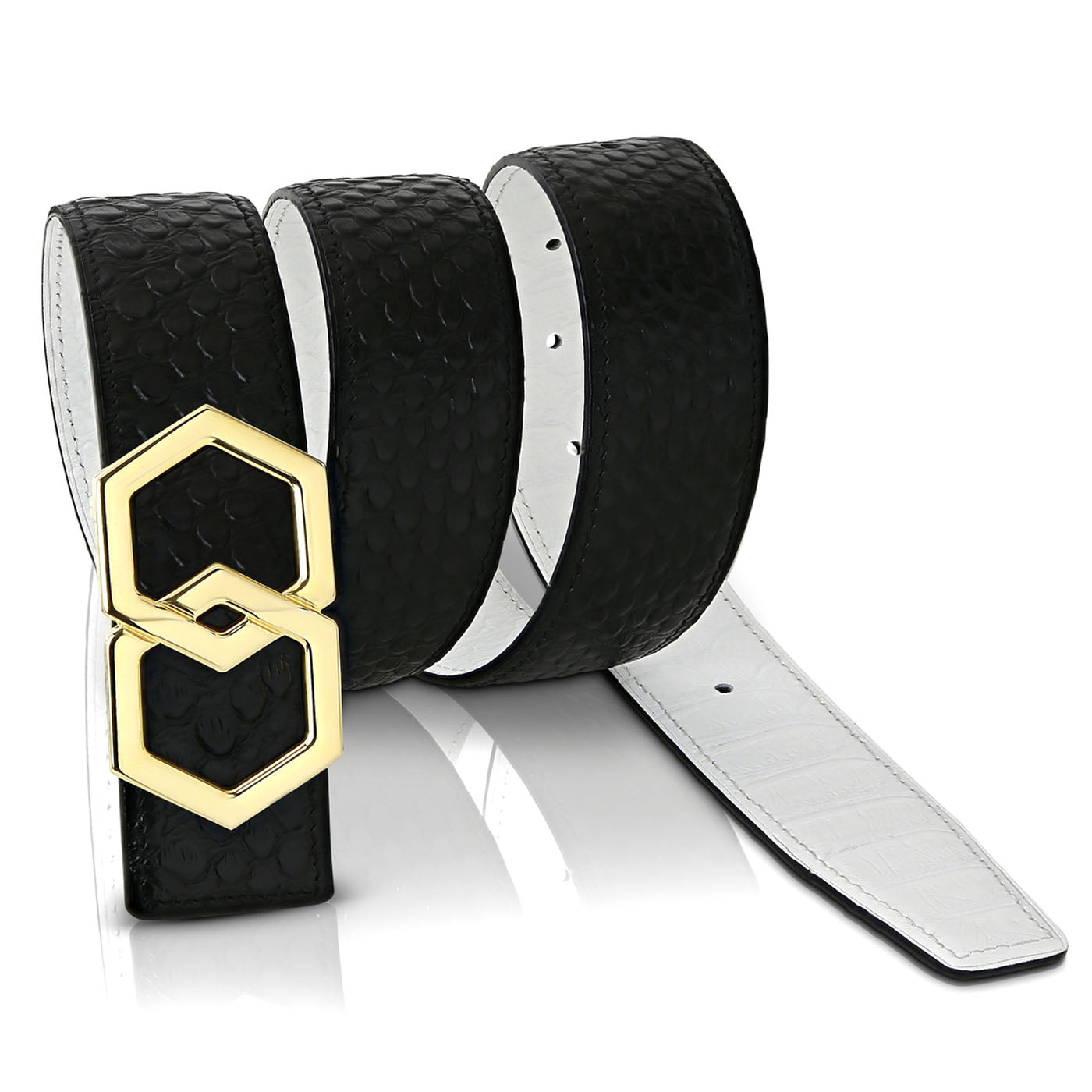 Men's Belt | Black Leather with Silver Buckle| LP 680 METALE