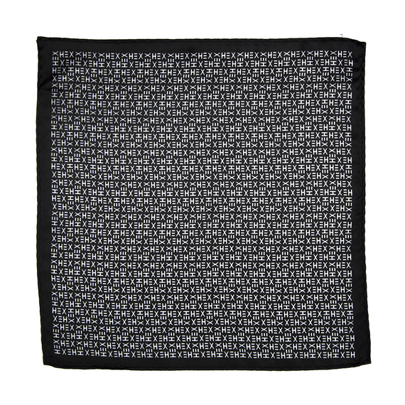 HEX TIE Pocket Square - BLACK