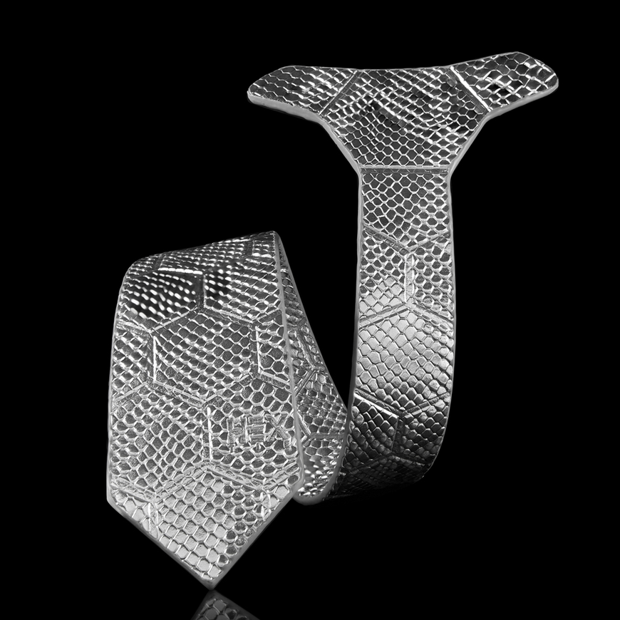 Silver Leather Tie + Bloody Shoes Tie