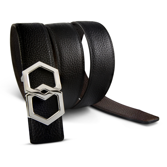 Metale Espresso Brown Noche Belt Reversible