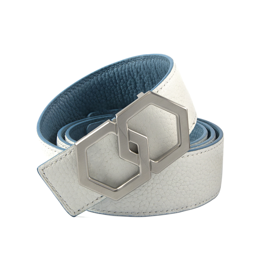 Metale Brosse Blanco Cielo Belt Reversible