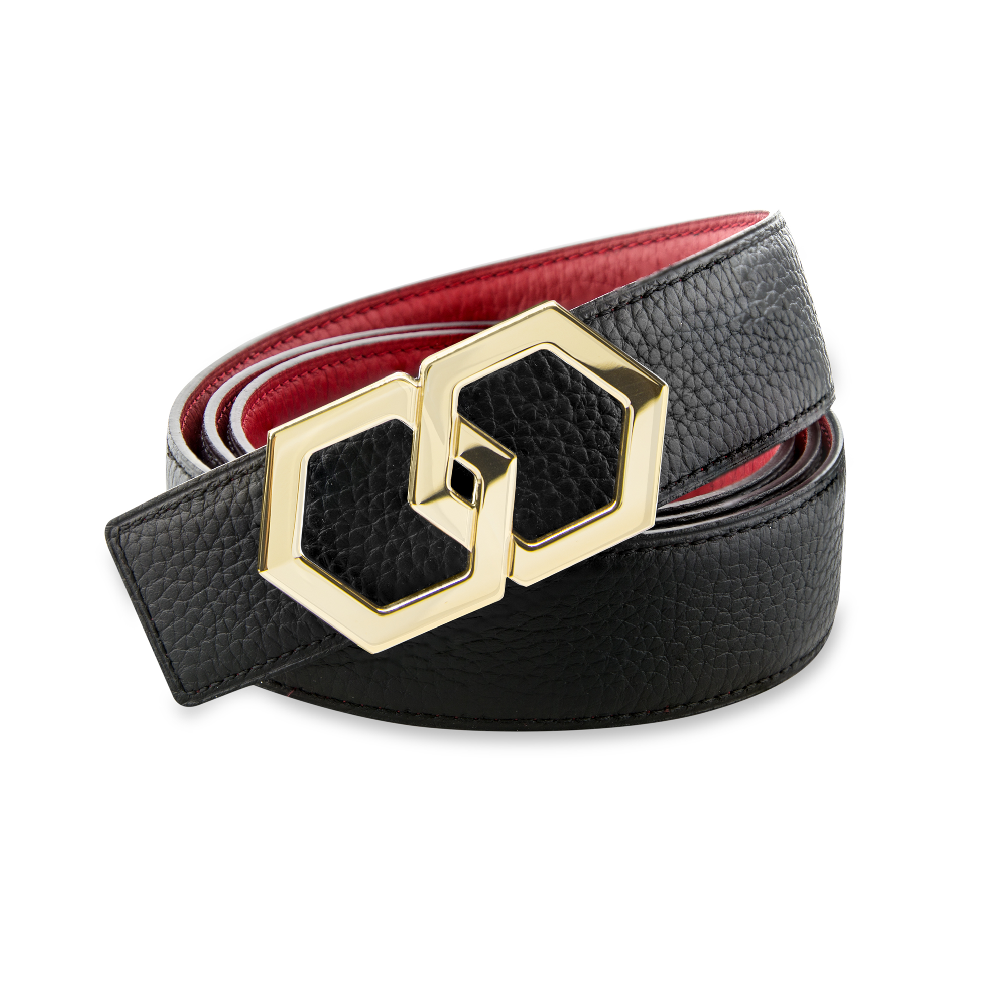 Italian-Made Reversible Leather Belt with Quick-Release Buckle- Black | Men's Business Belts